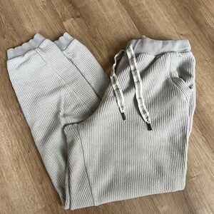 Cozy Ribbed Joggers in Light Gray